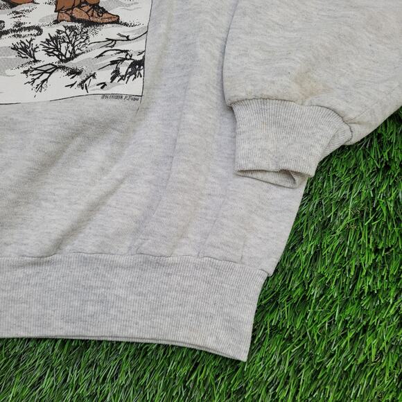 Vintage 1994 Funny Deer Hunting Sweatshirt Women XL 23x24 USA - Picture 14 of 16